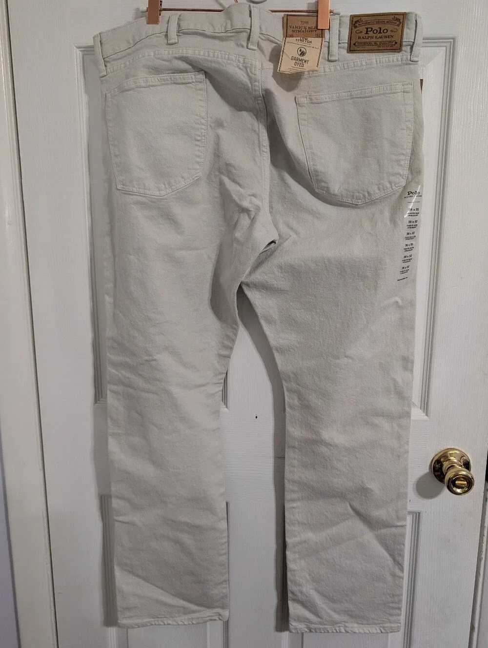 New Polo Ralph Lauren Mens Jeans Varick Slim Straight Stone Gray Denim Sz 38x32